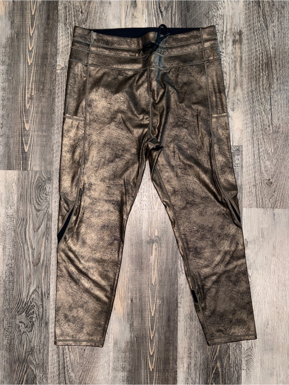 Zyia Active Distressed Copper Pocket Drawstring Luxe 7/8 24” - Size 16/18